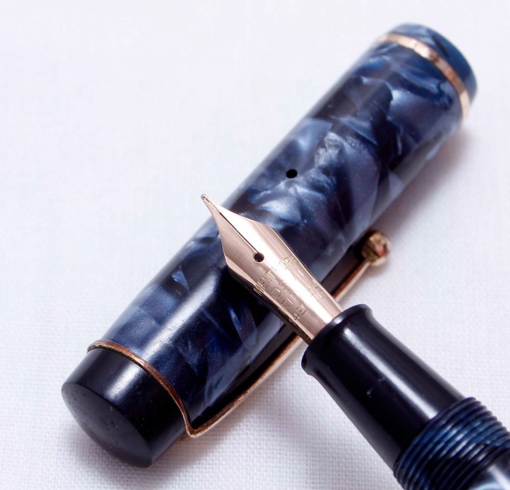 3506 Mentmore Auto-Flow in Blue Marble, superb Fine side of Medium FIVE STA