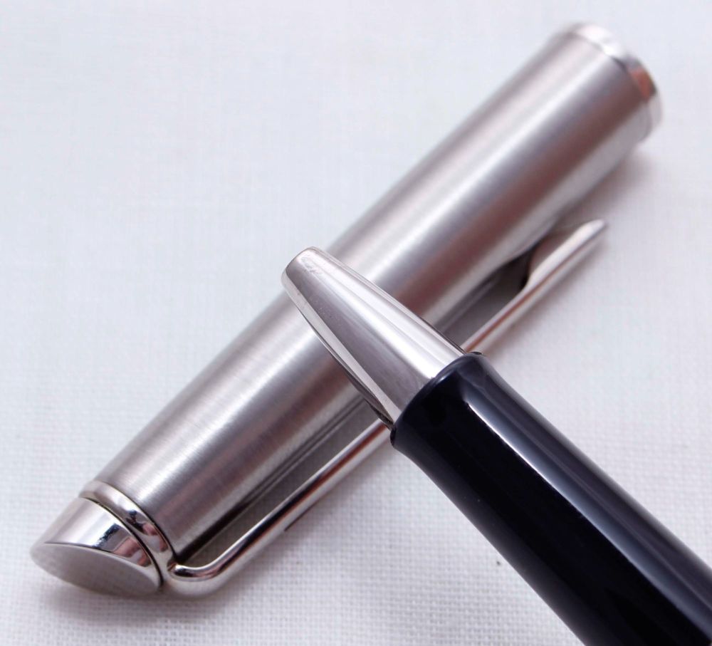 3511 Watermans Hemisphere Rollerball Pen in Brushed Stainless Steel.