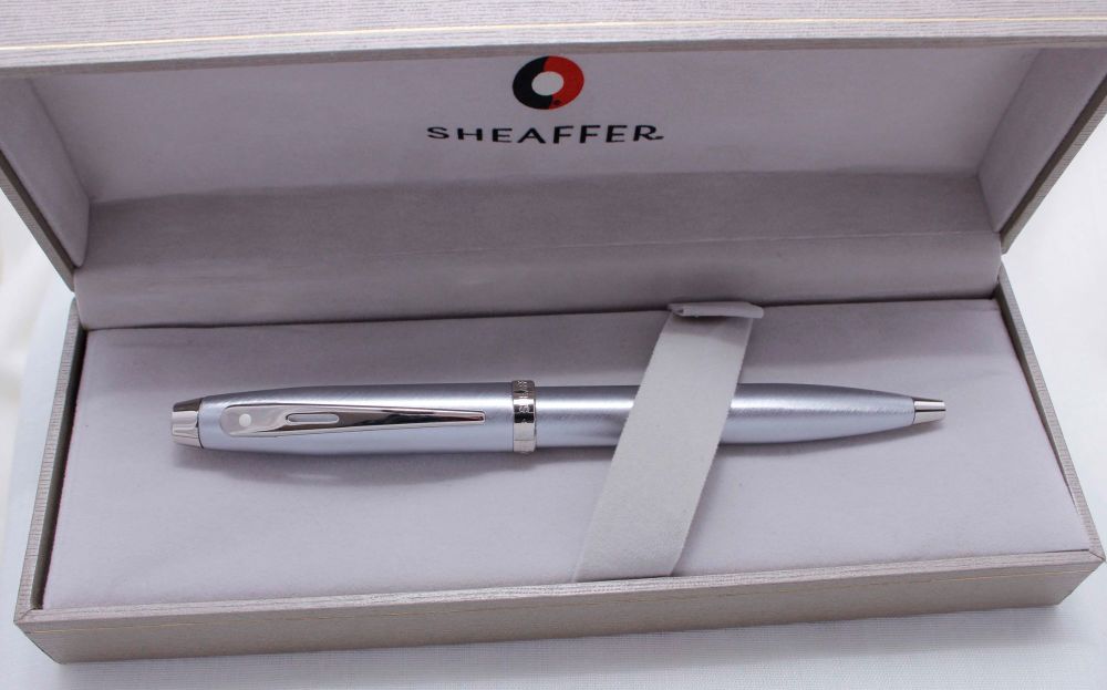 3529 Sheaffer 100 Ballpoint Pen in Brushed Chrome with Polished Chrome trim