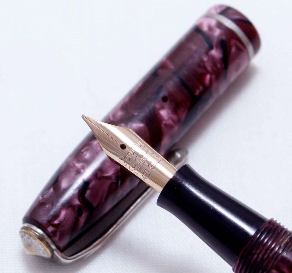 3583 Conway Stewart No.75 in Lilac Marble. Medium Semi Flex FIVE STAR Nib.
