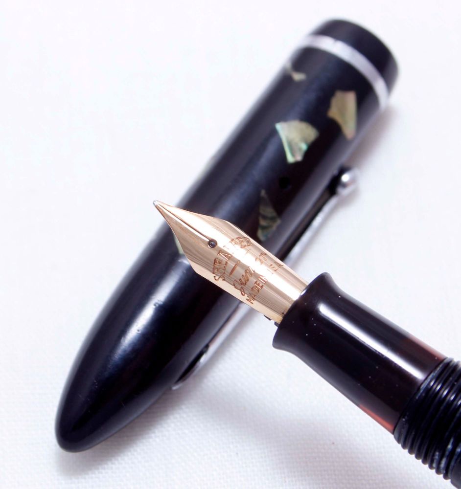3572 Sheaffer Lifetime Balance Junior in Abalone, Fine FIVE STAR Nib.