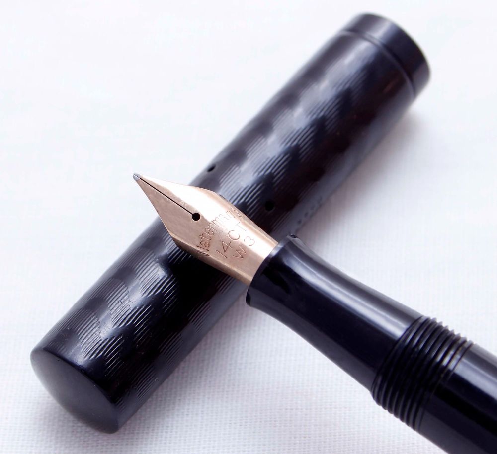 3629 Watermans Ideal No.52 in Black Hard Rubber and a 9ct Gold Band. Fabulo