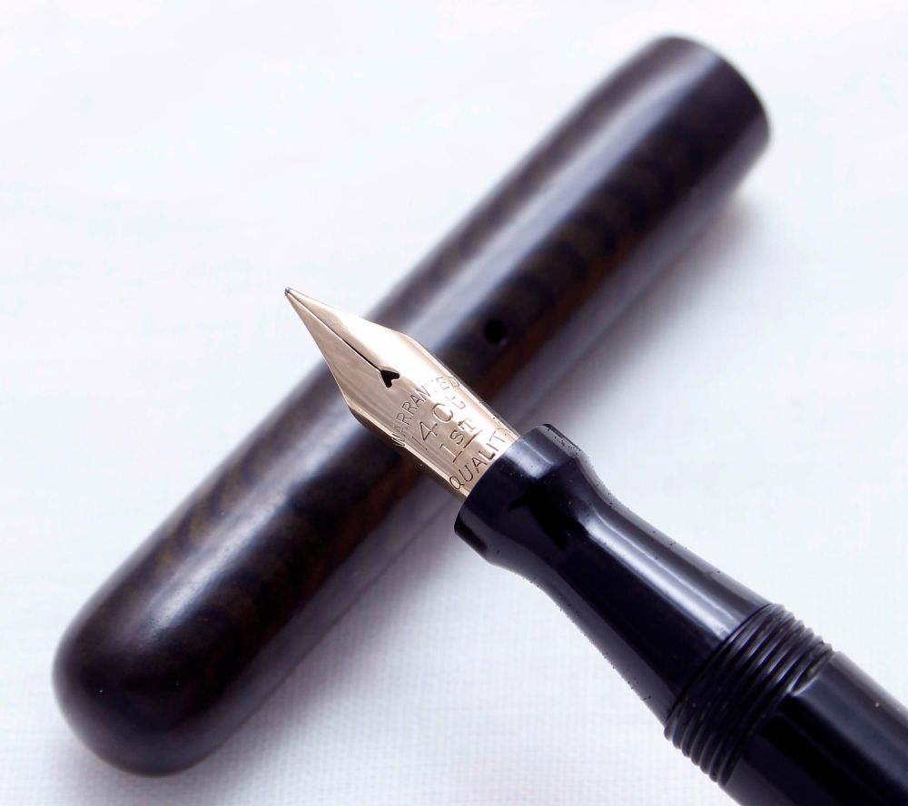 3633 Conklin Crescent Filler in Black Chased Hard Rubber. Medium Flex FIVE 