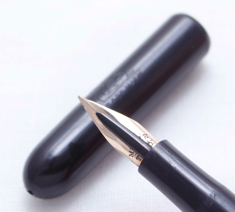 3639. Early Swan (Mabie Todd) Eyedropper Fountain Pen in Black Chased Hard 