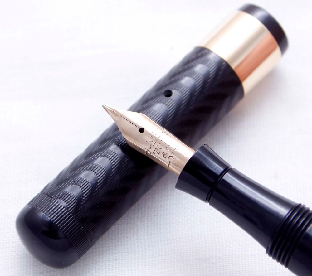3671  Superb Early Swan (Mabie Todd) SF1 Fountain Pen in Black Chased Hard 