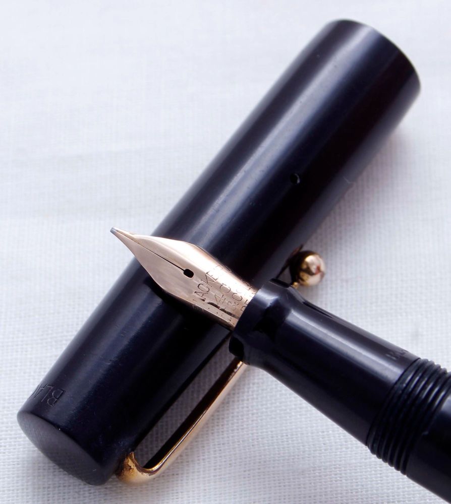 3675. Superb Early Blackbird (Mabie Todd) Bulb Filling Fountain Pen in Blac