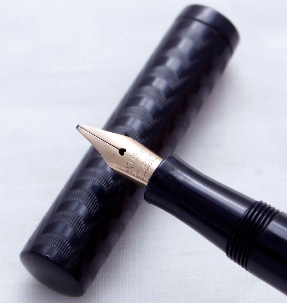 3685 Watermans Ideal No.52 in Black Hard Rubber. Fabulous Medium Italic FIV