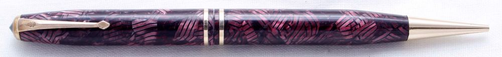 3696 Conway Stewart No.16 Propelling Pencil in Lined Burgundy Marble.