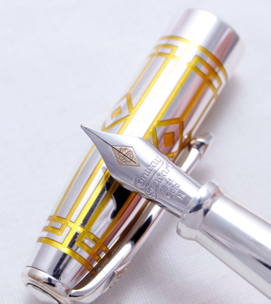 3811 Conway Stewart Prototype Fountain Pen in Sterling Silver with an ename