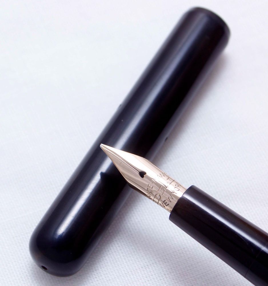 3850 Watermans Ideal No.12 Eyedropper in Black Hard Rubber. Fabulous Fine F
