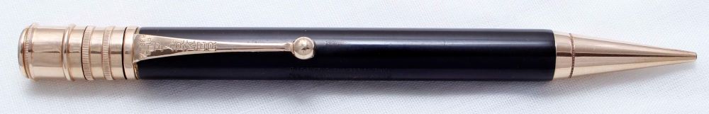 3858 Parker Duofold Propelling Pencil in Classic Black with Gold filled tri
