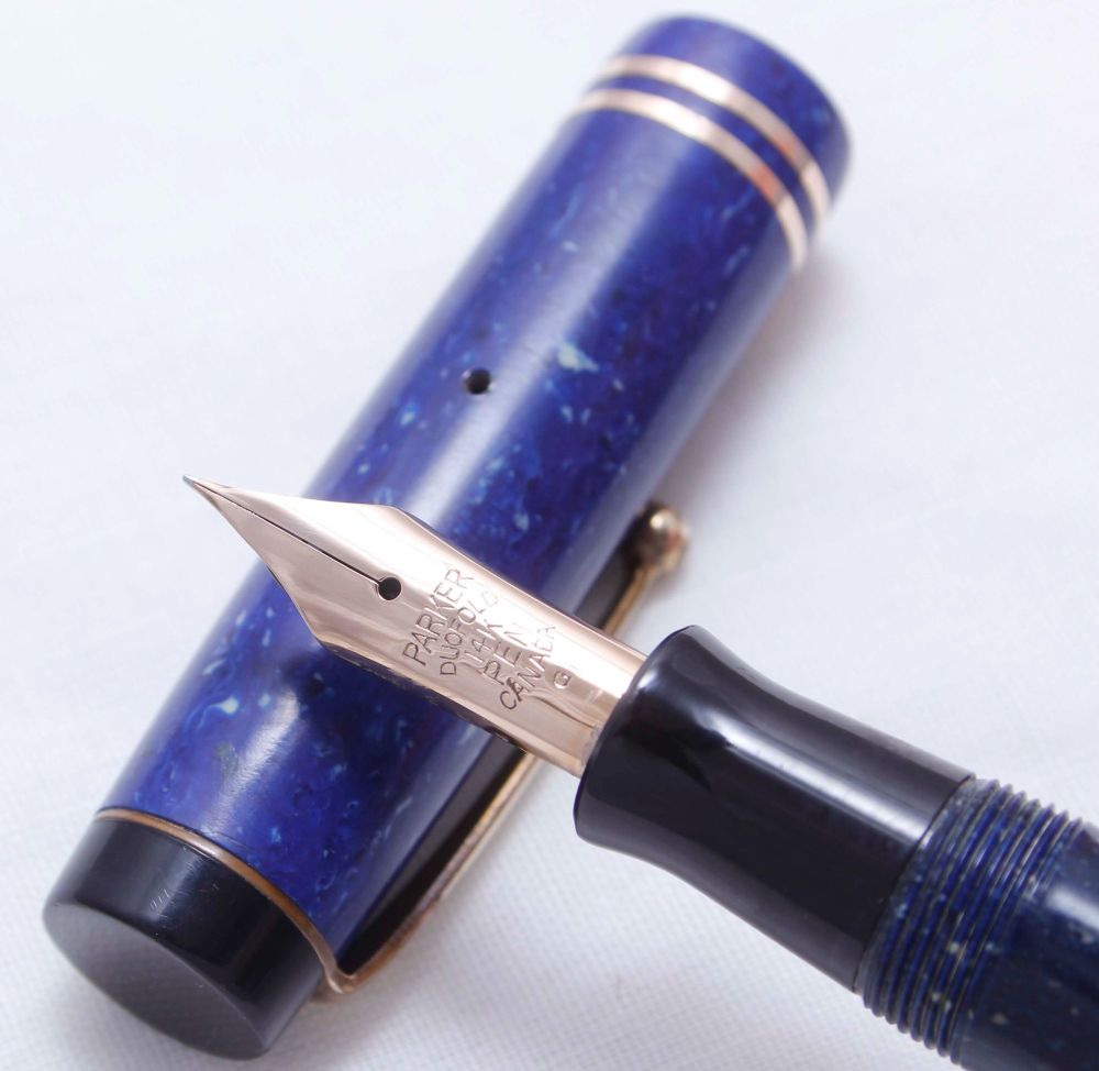3859 Parker Duofold Special Streamlined Fountain Pen in Lapis Lazuli. c1931