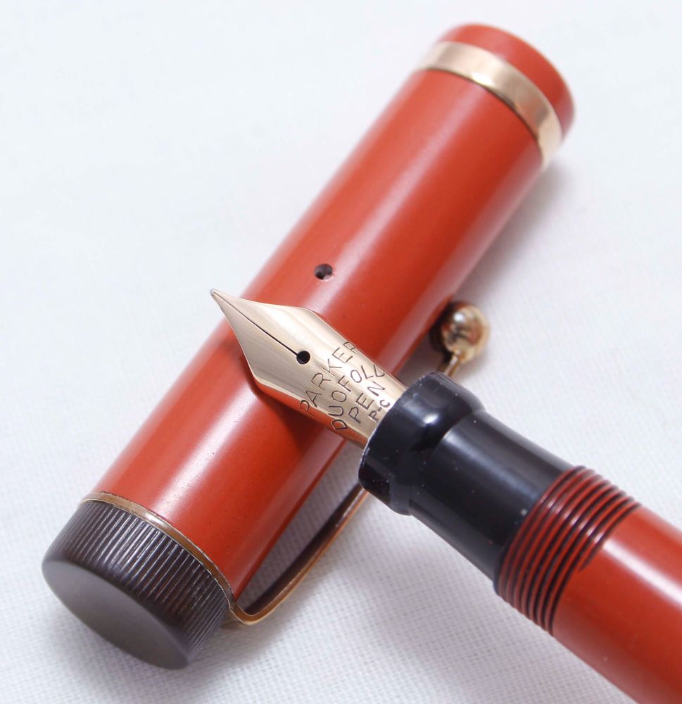 3877 Parker Duofold Special Fountain Pen in Chinese Red. c1928. Fine FIVE S