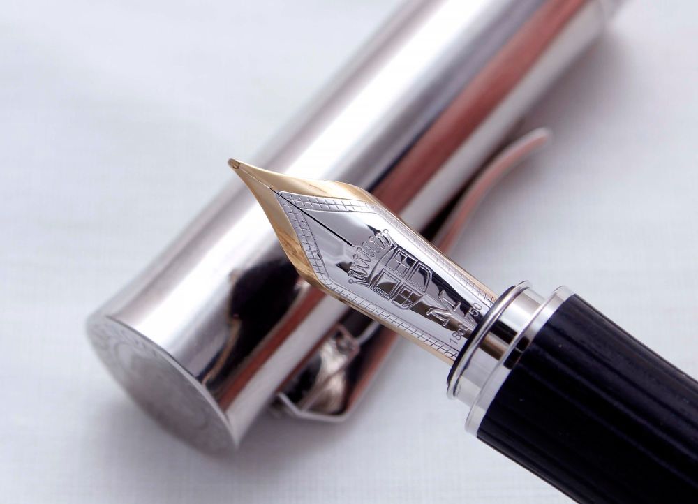 3892. Faber Castell Intuition Fountain Pen in Platino Black. Smooth Medium 