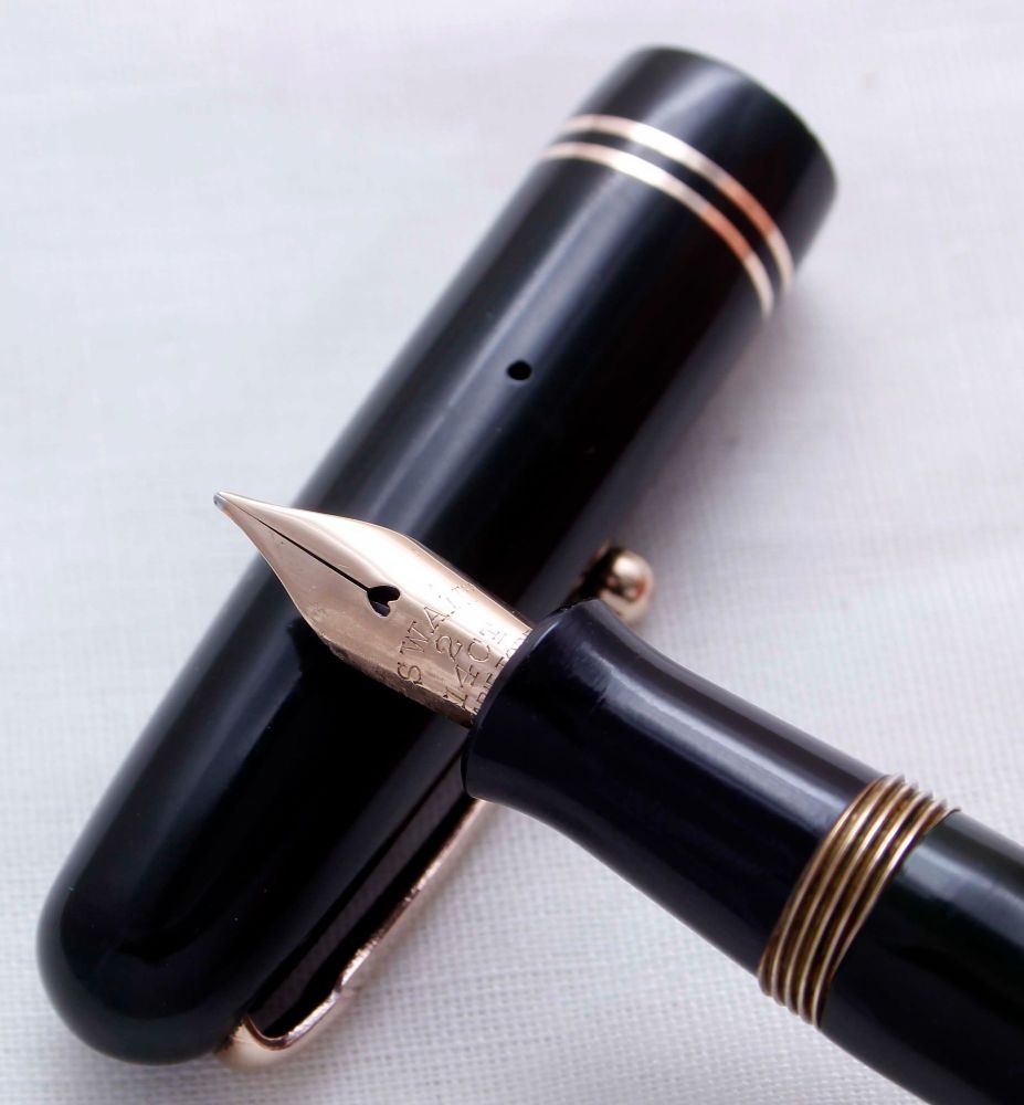 3897 Swan (Mabie Todd) Self Filler 3240 Fountain Pen in Dark Green. Smooth 