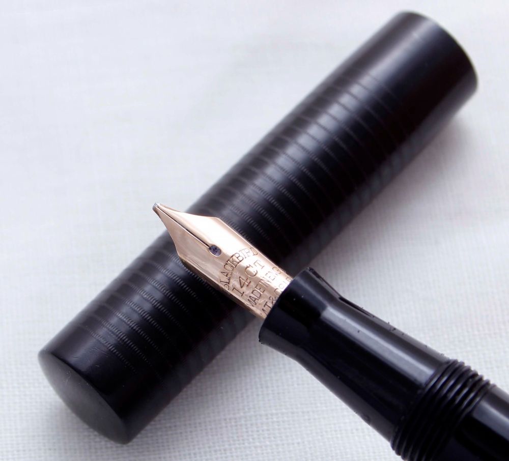 3899. Blackbird (Mabie Todd) Self Filling Fountain Pen in Black Hard Rubber