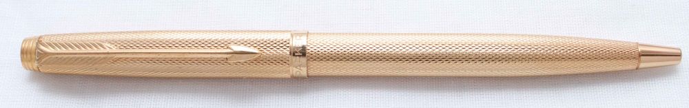 3921 Parker 75 Ball Pen in Gold Plated Fine Barley. Mint.