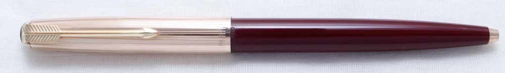 3926 Parker 51 Ball Pen in Burgundy with a Rolled gold Cap.