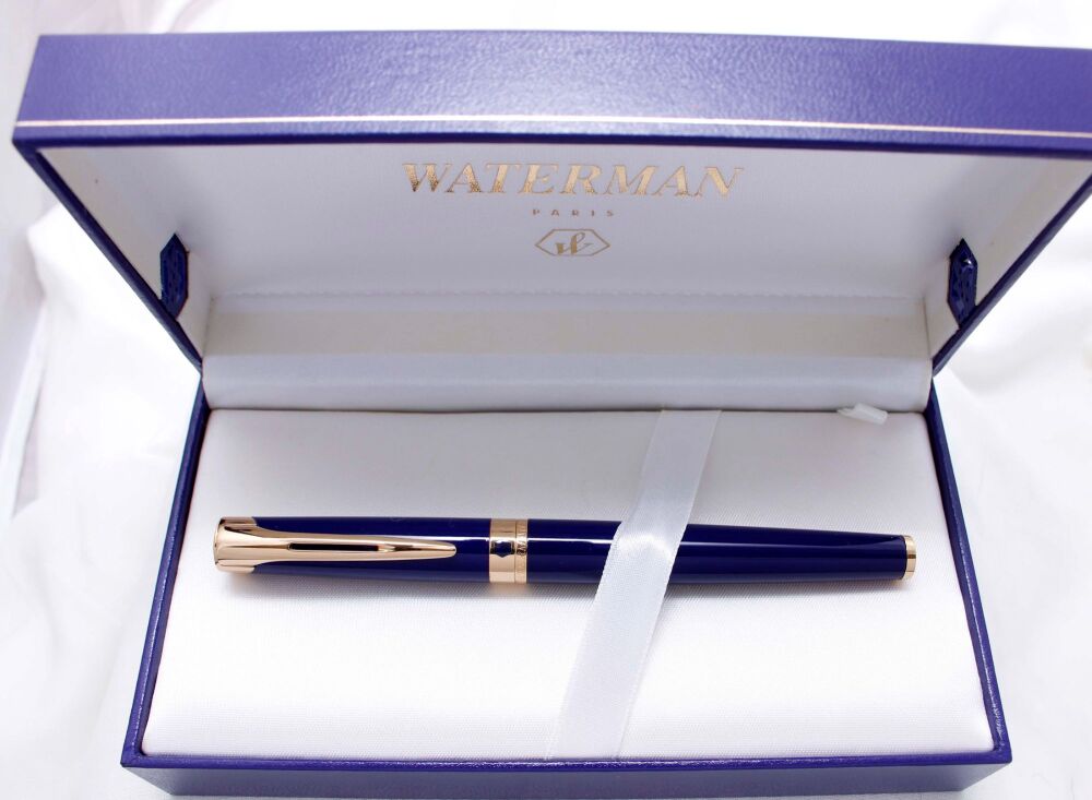 3939 Watermans L'Etalon Fountain Pen in Blue Lacquer. Smooth 18ct Medium FI