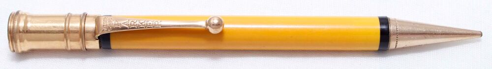 3976 Parker Duofold Propelling Pencil in Mandarin Yellow with Gold filled trim. c1925.