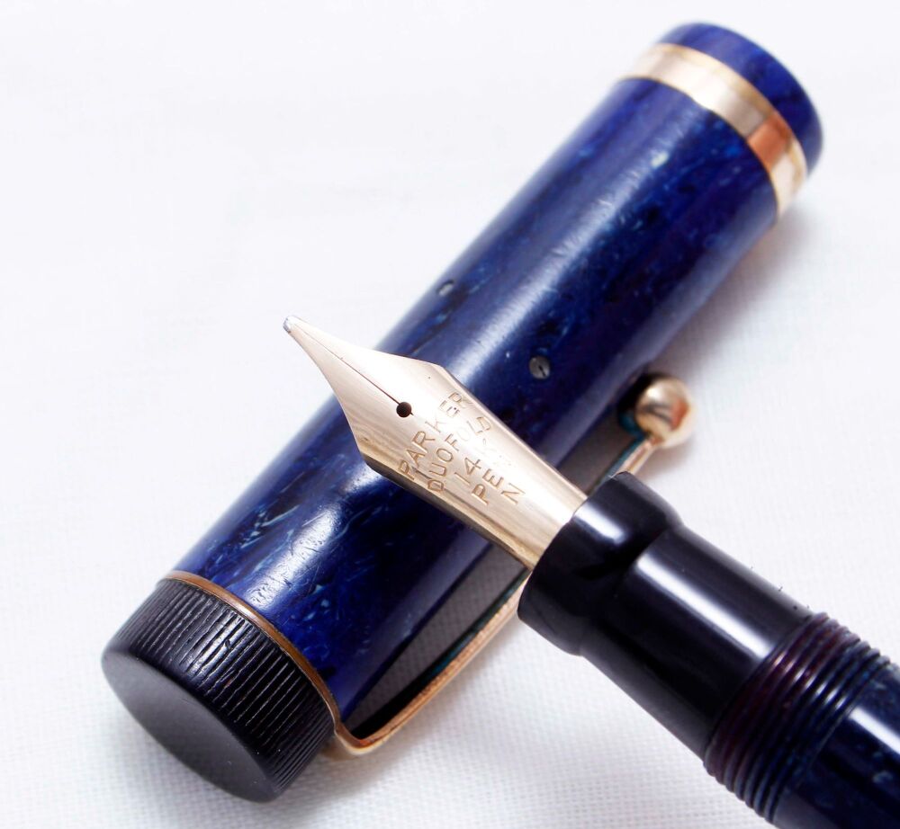 Parker 92332 Duofold Lapis Lazuli Gold Trim Ballpoint Pen