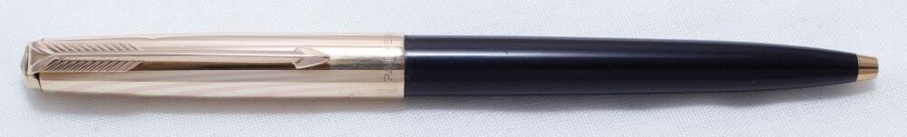 4019 Parker 61 Ball Pen in Classsic Black with a Rolled Gold ' Heirloom' Ca