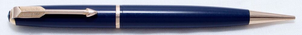 4021 Parker Duofold Propelling Pencil in Blue with Gold filled trim.