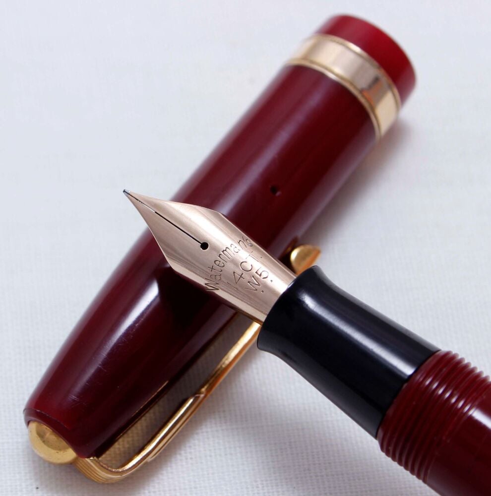 4031 Watermans 515 Fountain Pen in Burgundy, Fine FIVE STAR Nib.