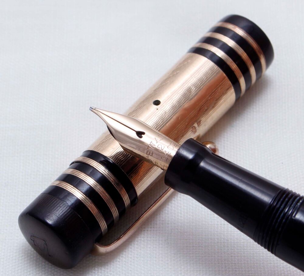 4089 Swan (Mabie Todd) Leverless Fountain Pen L275/60 in Black. Smooth Fine