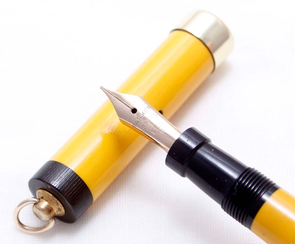 4137 Parker Duofold Lucky Curve Lady Fountain Pen in Mandarin Yellow, c1926