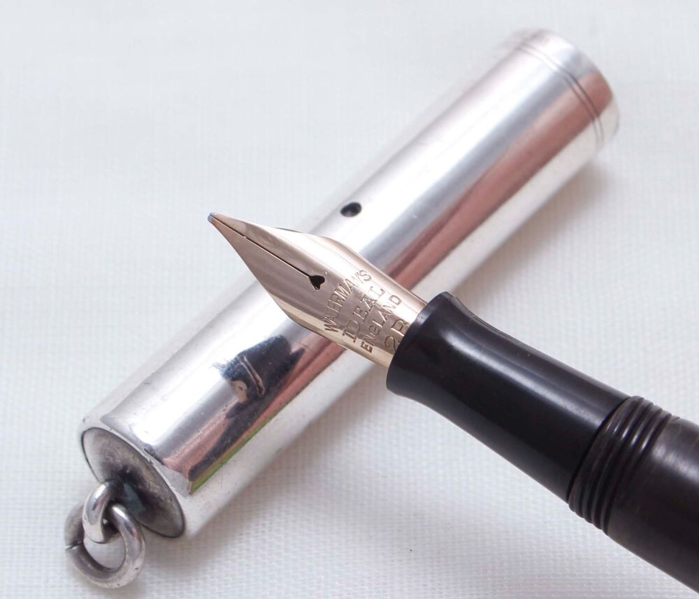 4142 Watermans Ideal No.452 1/2 in Sterling Silver. Fabulous Medium Italic 