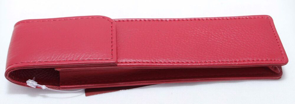 Leather Single Pouch in Red