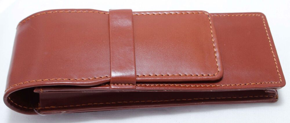 Leather Double Pouch in Brown