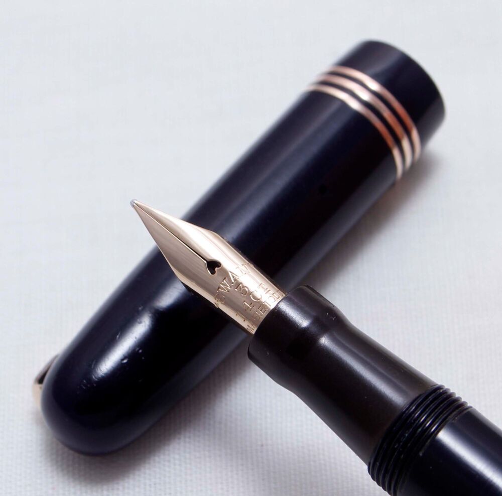 4188 Swan (Mabie Todd) Self Filler 3320 Fountain Pen in Dark Blue. Medium S