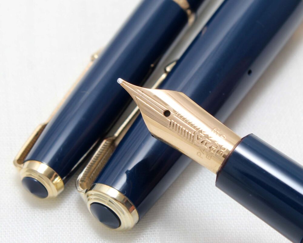 4277 Parker Duofold Maxima Set in Blue, Large No.50 Medium FIVE STAR Nib. M