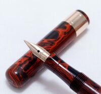 4322 Swan (Mabie Todd) SF1 Self Filling Fountain Pen in Woodgrain, Superb Fine Flex FIVE STAR Nib.