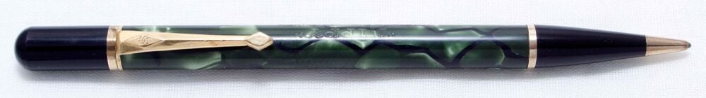 4381 Conway Stewart "Nippy" Propelling Pencil in Green Marble.