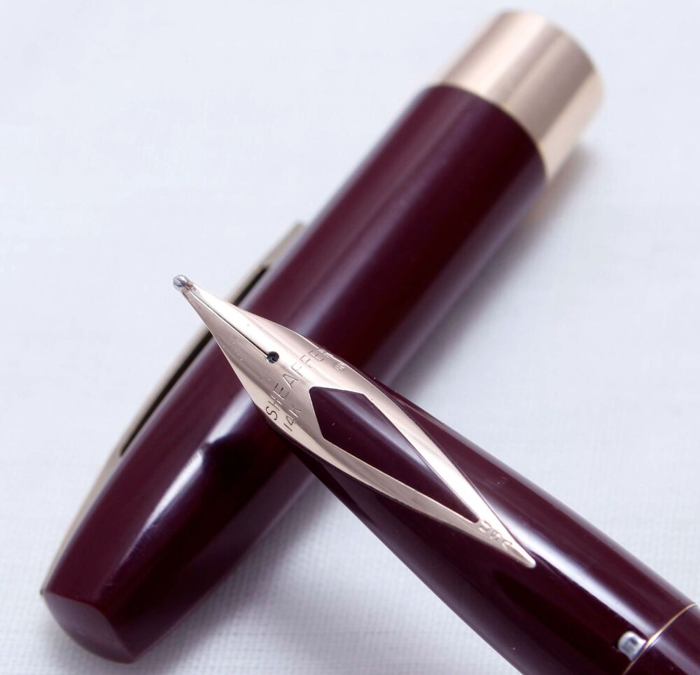 4410 Sheaffer Imperial Touchdown Fountain Pen in Burgundy, Smooth Broad FIV