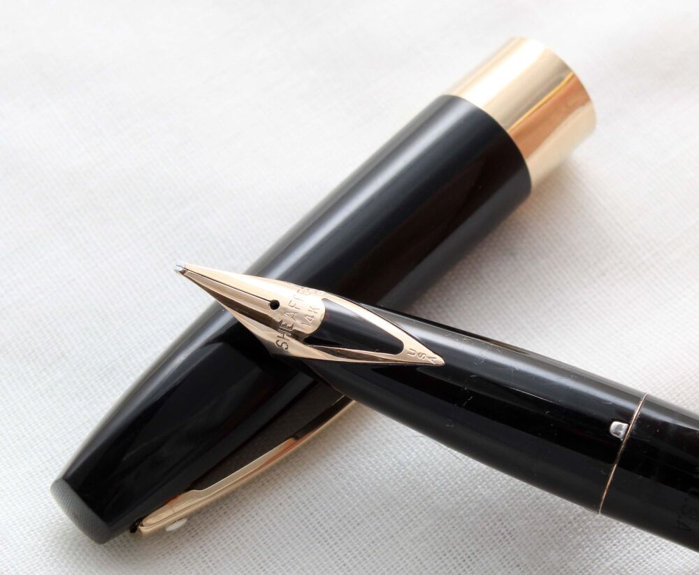 4411 Sheaffer Imperial Fountain Pen in Black, Smooth Broad Italic FIVE STAR