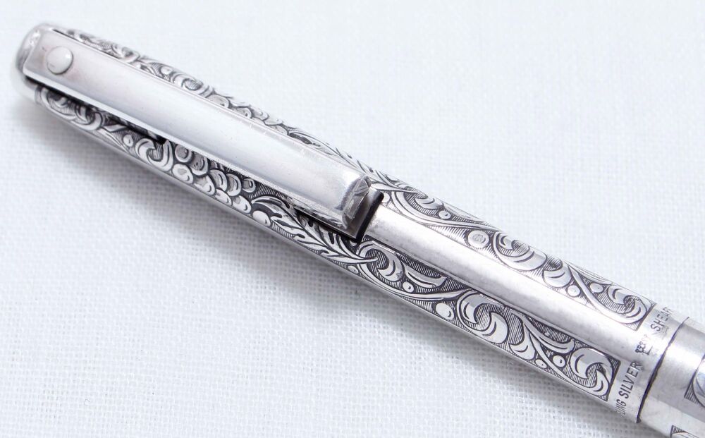 4441 Sheaffer Imperial Sterling Silver Ball Pen in the Grape and Leaves pattern.