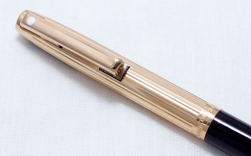4443 Sheaffer Imperial Ball Pen in Black with a Gold Plated cap.