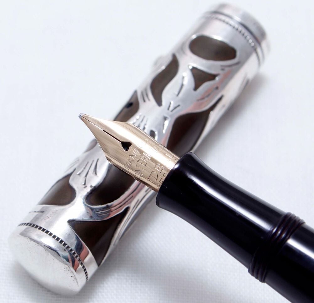4448 Watermans Ideal No.414 POC Eyedropper with a Sterling Silver overlay. 