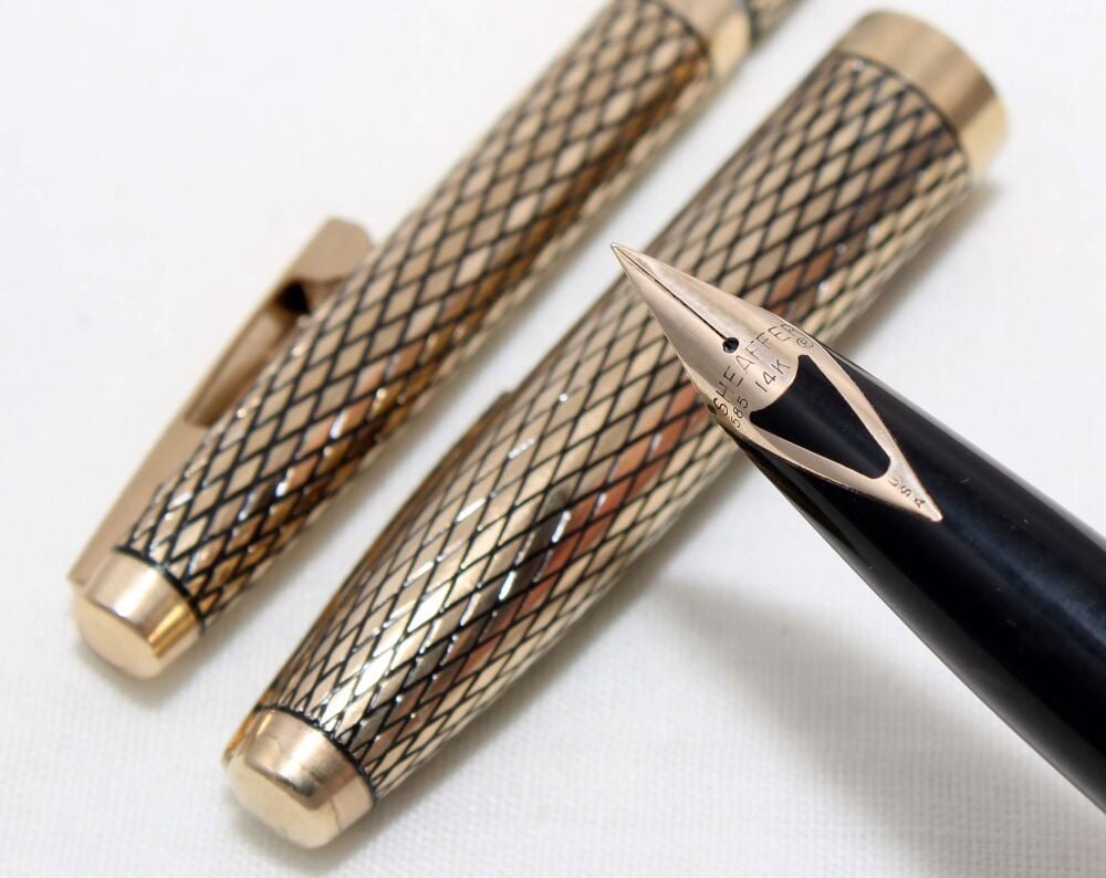 4495 Sheaffer Imperial Sovereign Gold Filled Fountain Pen and Ballpen Set, Smooth Extra Fine FIVE STAR Nib.