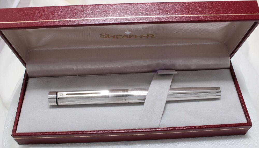 4581 Sheaffer Targa 1024 Hallmarked Sterling Silver Fountain Pen. Medium FI