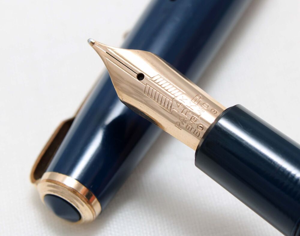 4615 Parker Duofold Maxima in Blue, Large No.50 Medium FIVE STAR Nib.