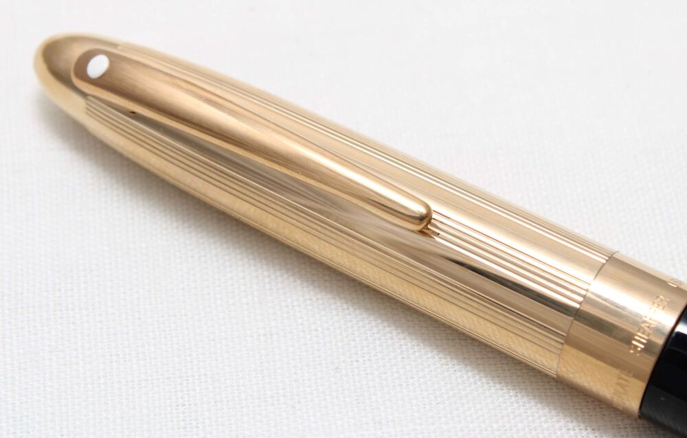 4673 Sheaffer Crest 592 Black Laque and Gold plated Ball Pen. Mint and unused.