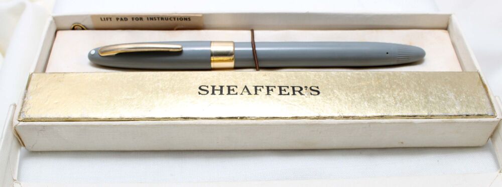 4698 Sheaffer Valiant Snorkel Fountain Pen in Grey, c1952, Smooth Extra Fin