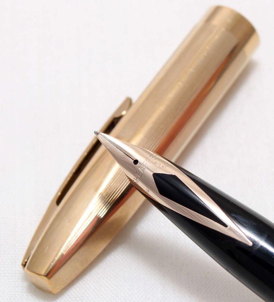 4720 Sheaffer Imperial Touchdown Fountain Pen in Rolled Gold, Smooth Fine F