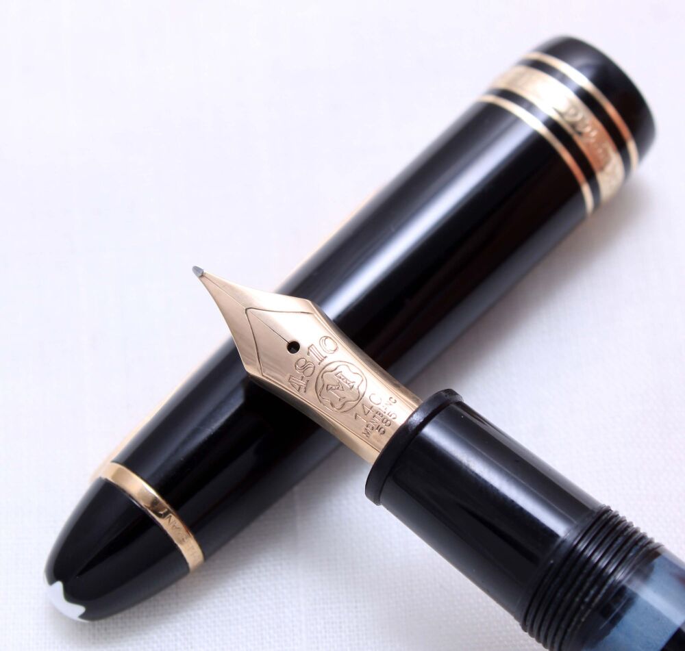 4722 Montblanc 146 Fountain Pen in Black. Fine FIVE STAR Nib.