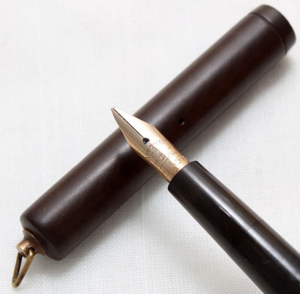 4746 Watermans Ideal No.12 Eyedropper in Black Hard Rubber. Fabulous Fine F